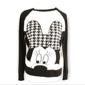 Minnie Mouse lightweight Black and white crewneck sweater Size large